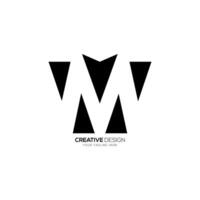 Letter v m w with negative space modern unique shape monogram abstract logo vector