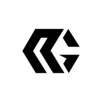 Modern hexagonal shape letter Ng or Gn creative unique monogram logo design vector
