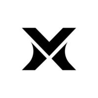 Letter v m x initial unique shape modern abstract monogram letter mark logo vector