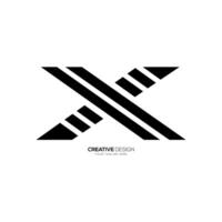 Letter X with simple line shape typography branding monogram abstract logo vector