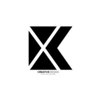Letter Xk or Kx negative space shape modern typography unique abstract logo design vector