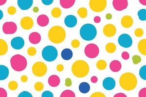 Seamless Pattern With Pink, Yellow, Blue, Green Dots On A White Background vector