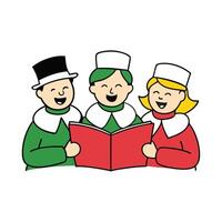 Cartoon Trio Singing Together Holding a Red Book on a Transparent Background vector
