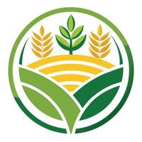 Abstract Crop Circle Icon Wheat and Greenery Fields in NatureInspired Design vector