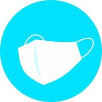 Illustration of a white medical face mask on a blue background. Perfect for healthcare, protection, hygiene, and safety concepts in medical and pandemic-related designs. vector
