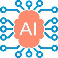 Artificial intelligence AI Brain icon symbol. AI system icon illustration . stock illustration. vector