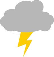 Weather icon of thunderstorm cloud with Lightning in cartoon vector
