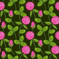 A seamless pattern featuring vibrant red clover blooms, intricately arranged to create a harmonious and natural look. The design showcases lush greenery and delicate floral details, perfect for vector