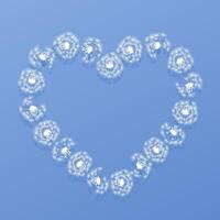 A heart-shaped design created from fluffy dandelion seed heads, symbolizing love and nature s beauty. This whimsical illustration captures the essence of spring with delicate details and soft textures vector