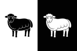 Sheep black icon on white background. Sheep silhouette design vector