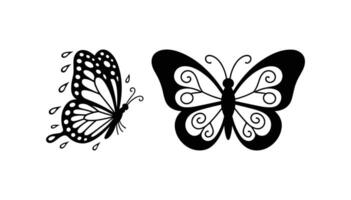 Stylized Butterfly Set, Elegant Insect Graphics vector