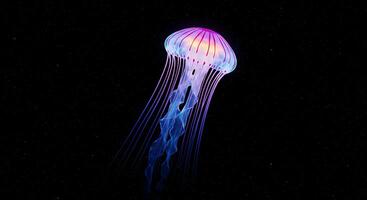Cosmic Jellyfish. A Glowing Spectacle in the Deep Ocean photo