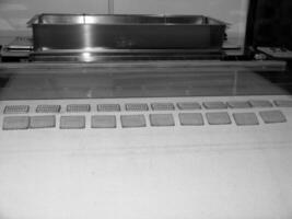 Industrial Biscuit Production Line creative background photo