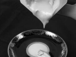 Chocolate and Vanilla Swirl Dessert for different design purposes photo