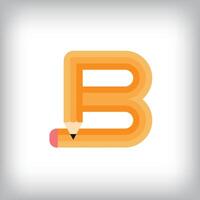 The letter B looks like it was drawn with a pencil, which increases the creativity of the design. The simplest design of the education icon. vector