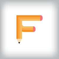 The letter F looks like it was drawn with a pencil, which increases the creativity of the design. The simplest design of the education icon. vector