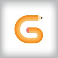The letter G looks like it was drawn with a pencil, which increases the creativity of the design. The simplest design of the education icon. vector