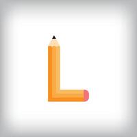 The letter L looks like it was drawn with a pencil, which increases the creativity of the design. The simplest design of the education icon. vector