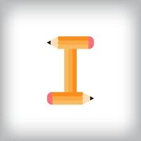 The letter I looks like it was drawn with a pencil, which increases the creativity of the design. The simplest design of the education icon. vector