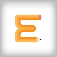 The letter E looks like it was drawn with a pencil, which increases the creativity of the design. The simplest design of the education icon. vector