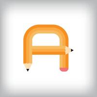 The letter A looks like it was drawn with a pencil, which increases the creativity of the design. The simplest design of the education icon. vector