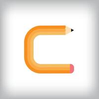 The letter C looks like it was drawn with a pencil, which increases the creativity of the design. The simplest design of the education icon. vector