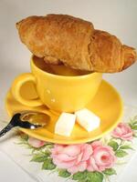 A cup of coffee on a table close view background Version 20 photo