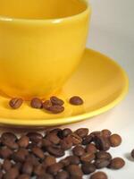 A cup of coffee on a table close view background Version 21 photo