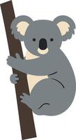 Koala sitting on a tree branch in a minimal flat design illustration vector