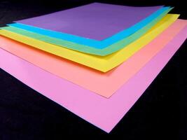 Paper for notes close view background, office supplies for different design purposes photo