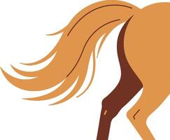 Stylized horse silhouette with flowing mane in minimalistic flat design art vector