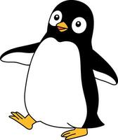 Cute penguin character in flat design style with a cheerful expression in art vector