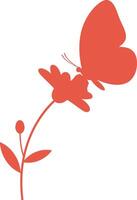 Vibrant butterfly perched on a delicate flower in flat art vector