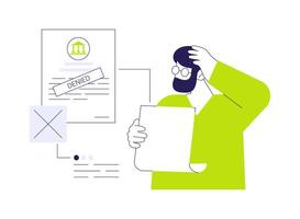 Immigration application denied abstract concept illustration. vector