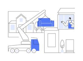 Large object moving isolated cartoon illustrations. vector