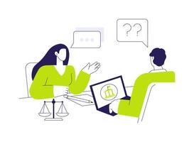 Pass immigration interview abstract concept illustration. vector