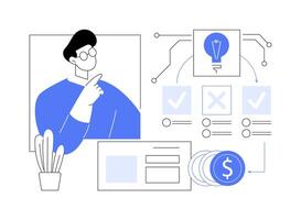 Finding business model isolated cartoon illustrations. vector