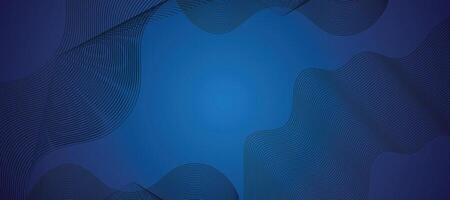 Abstract blue background with wavy shapes vector