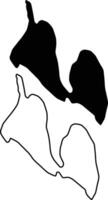 Flat and Outline Design of Lake Almanor California Map Silhouette for Versatile Applications vector