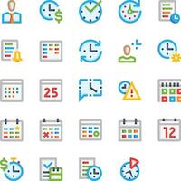 set of infographic elements.colorful icons of various types of time and calendar. vector