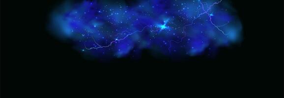 A blue background with stars and lightning vector