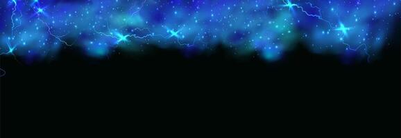 Blue lightning on black background vector