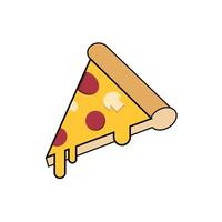 Pizza slice with melting cheese stock illustration. EPS 10 vector