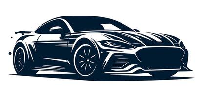 A black and white car silhouette on a white background vector