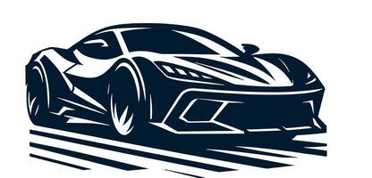 A racing car on the track, with a white background vector
