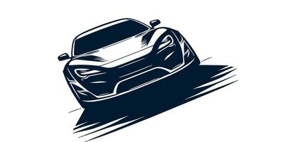 Black and white image of a car on a white background vector