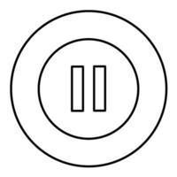 Pause Outline icon style vector