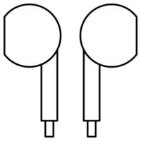 Earphones Outline icon style vector