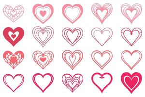 Collection of Decorative Heart Shape Icon Set vector