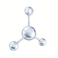 Collagen molecule from spheres rotates realistic illustration. Chemical model for educational purposes 3d object on white background vector